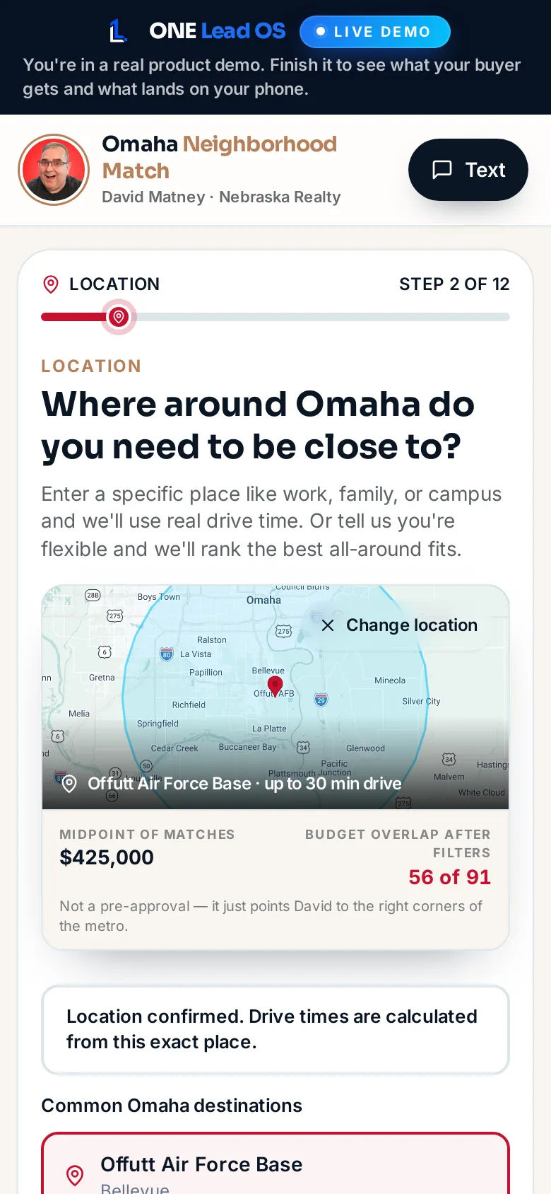 They name the place they need to be near